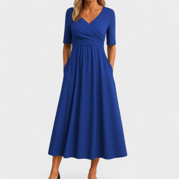 Eleonor - Vestido Midi Elegante com Bolsos