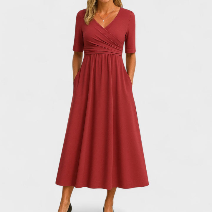 Eleonor - Vestido Midi Elegante com Bolsos