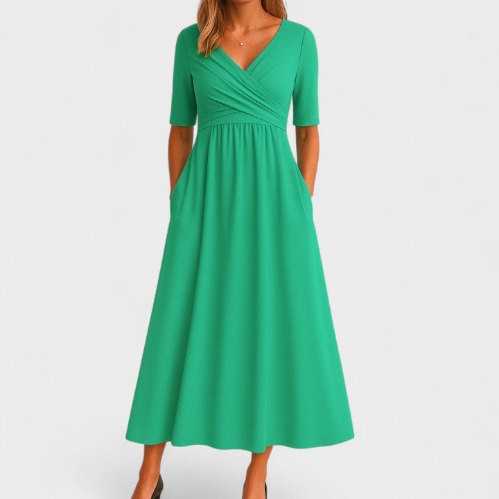 Eleonor - Vestido Midi Elegante com Bolsos