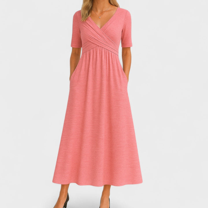 Eleonor - Vestido Midi Elegante com Bolsos