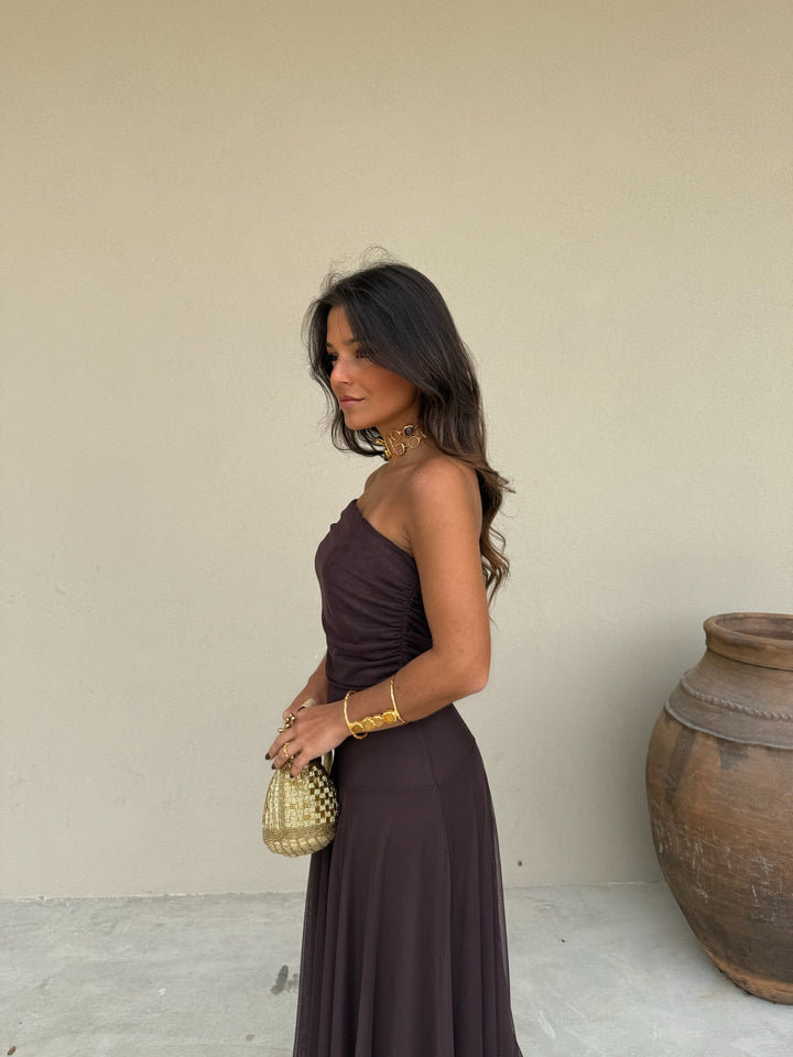 Joana - Vestido Longo Castanho