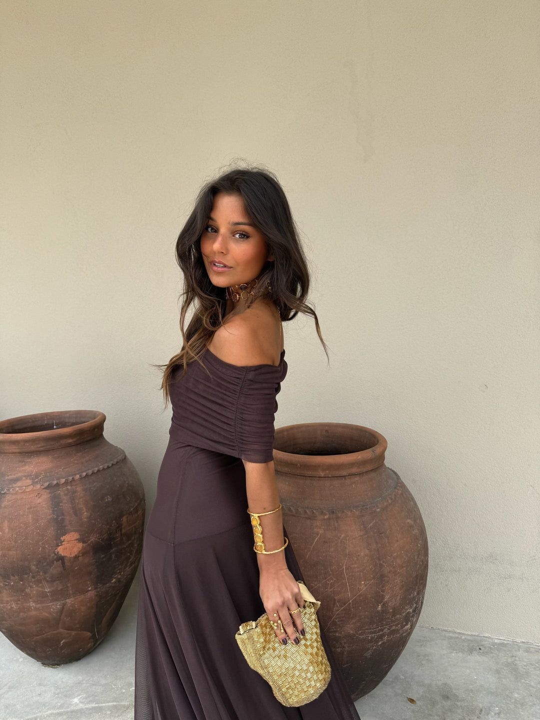 Joana - Vestido Longo Castanho