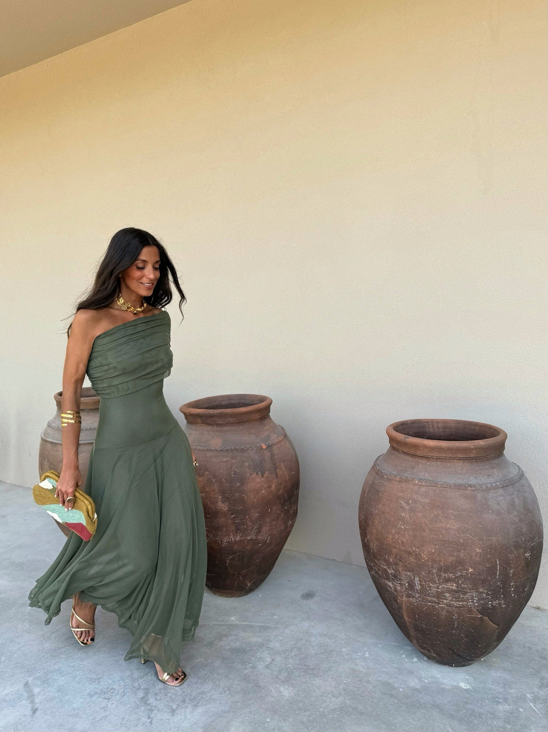 Clara - Vestido verde longo
