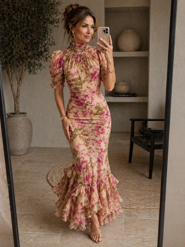 Sara - Vestido longo estampado