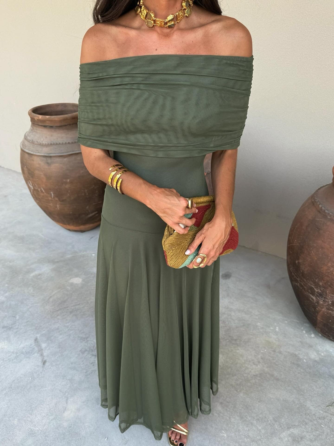 Clara - Vestido verde longo