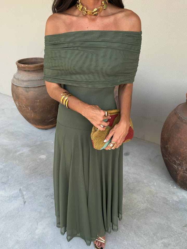 Clara - Vestido verde longo