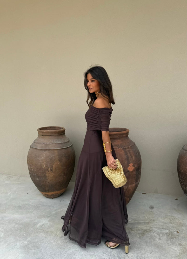 Joana - Vestido Longo Castanho