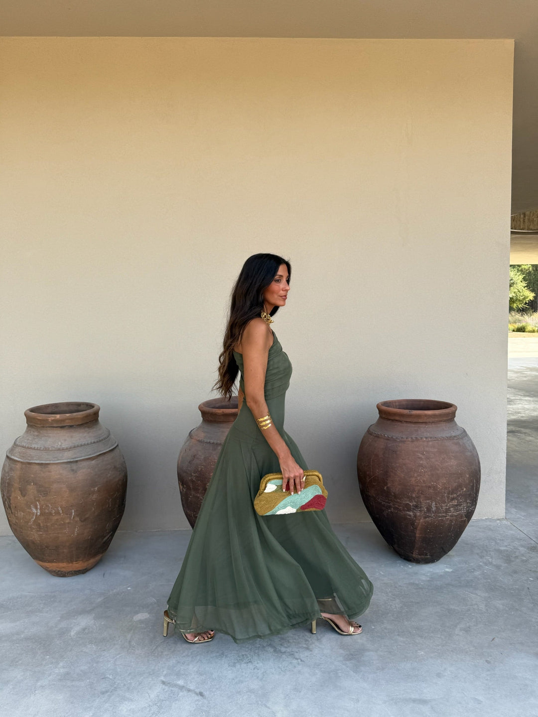 Clara - Vestido verde longo