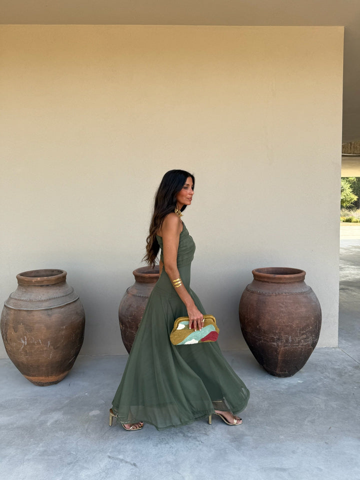 Clara - Vestido verde longo