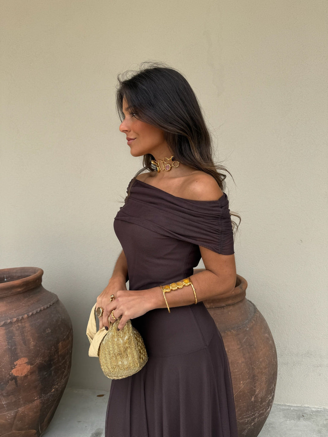 Joana - Vestido Longo Castanho
