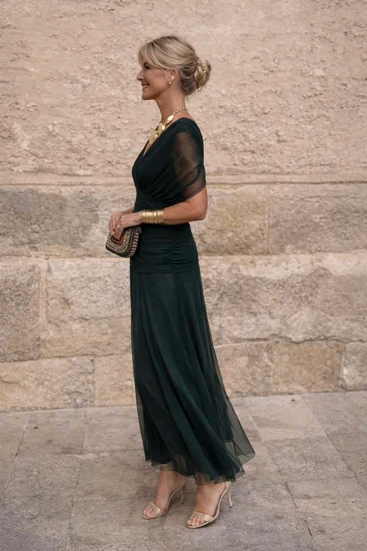 Margarida - Vestido longo decote em V