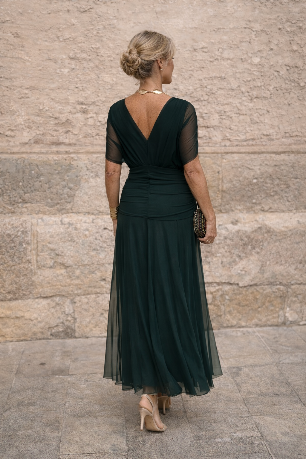 Margarida - Vestido longo decote em V